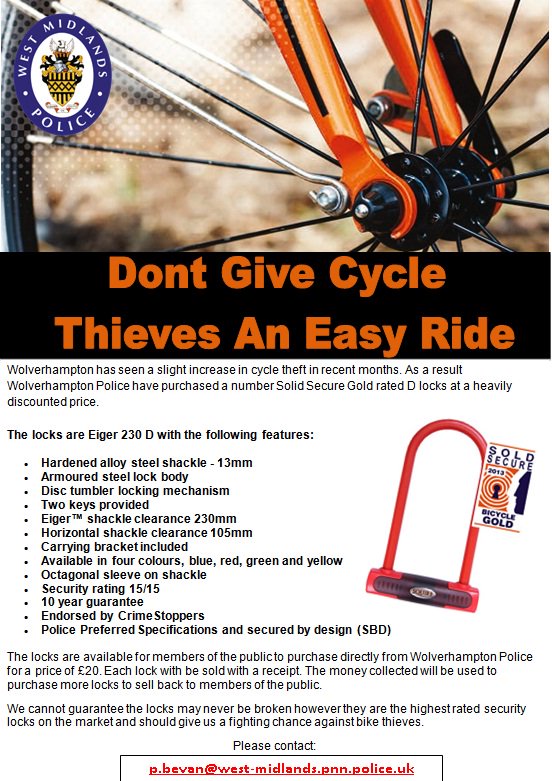 WolvesCityWMP's tweet image. If you are cycling into the city today keep your bike secure. #Wolverhampton #projectice. See image for details on gold rated locks.