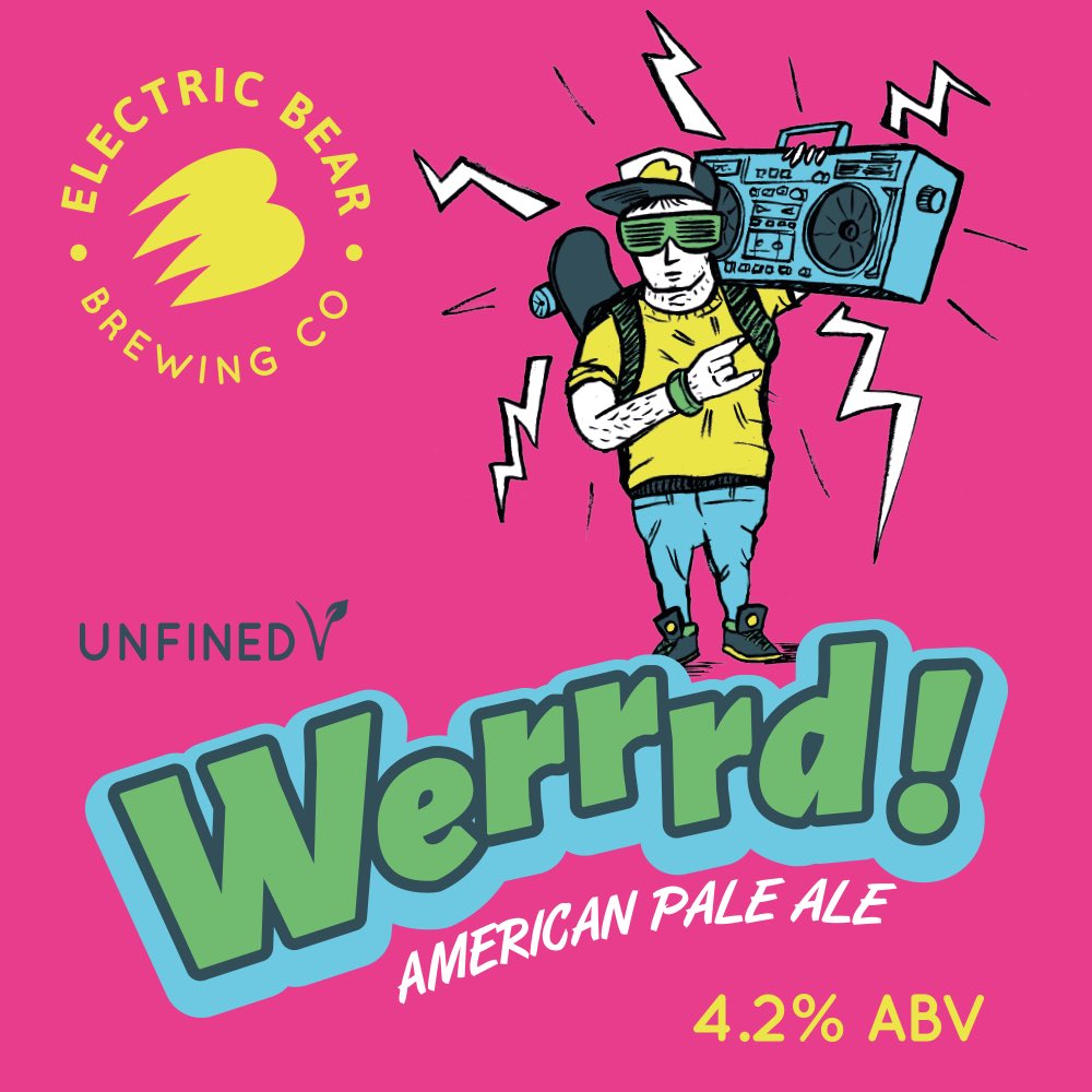 funky_beers's tweet photo. @ElectricBearUK Werrrd! Now in stock in keg and cask! Call your account manager now to find out more! #werrrd #beer #realale https://t.co/Hi8kYarjKn