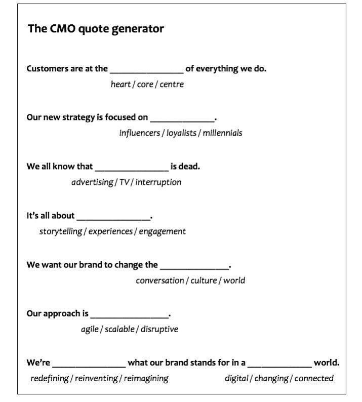 Dr_Draper's tweet image. Are you a CMO? Or do you need a quote from one? 

Try my CMO quote generator.