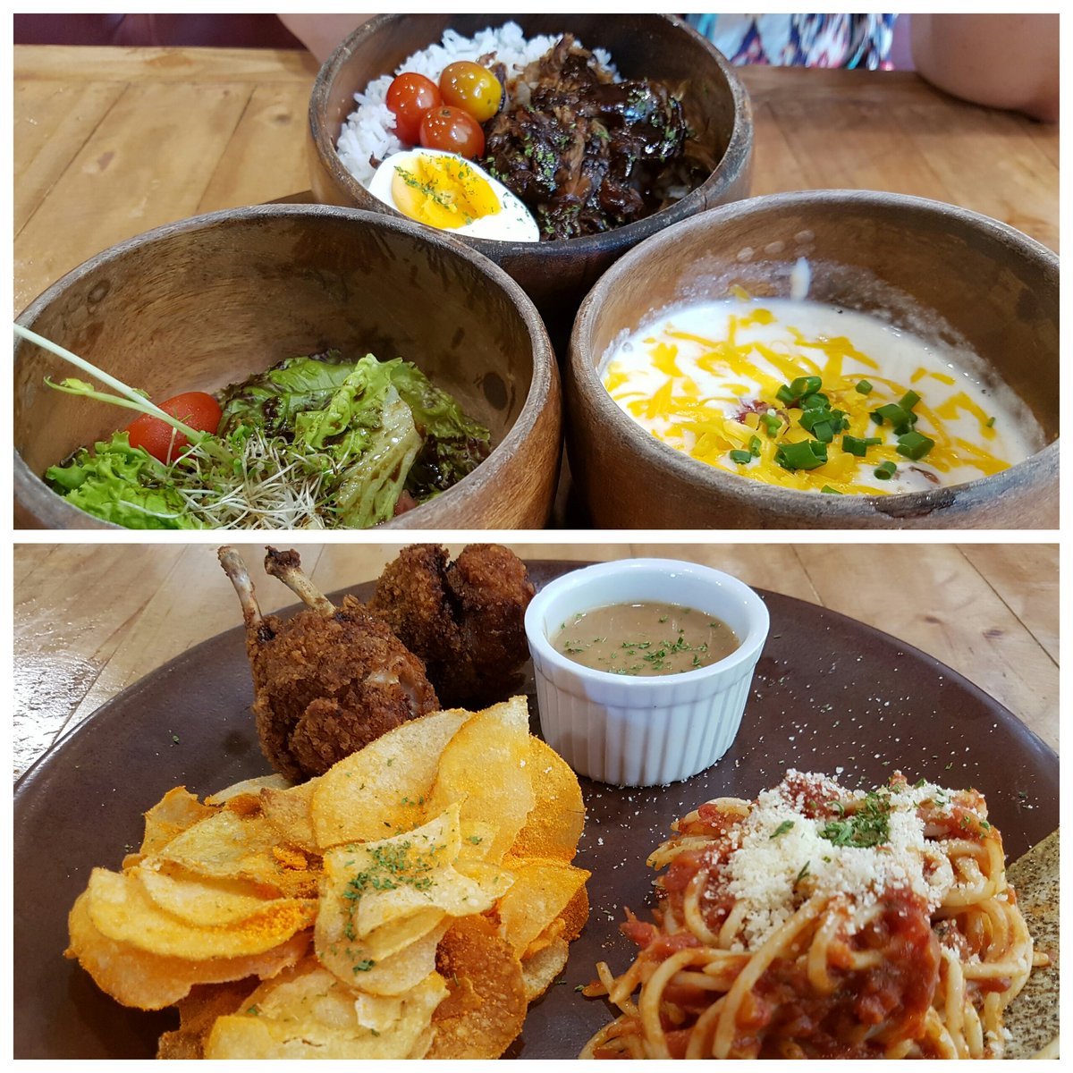 charissgarcia's tweet image. #BackyardKitchen + Brew || Adobo duck rice set + chicken lollipops set. Their meal sets offer good value for money 👌