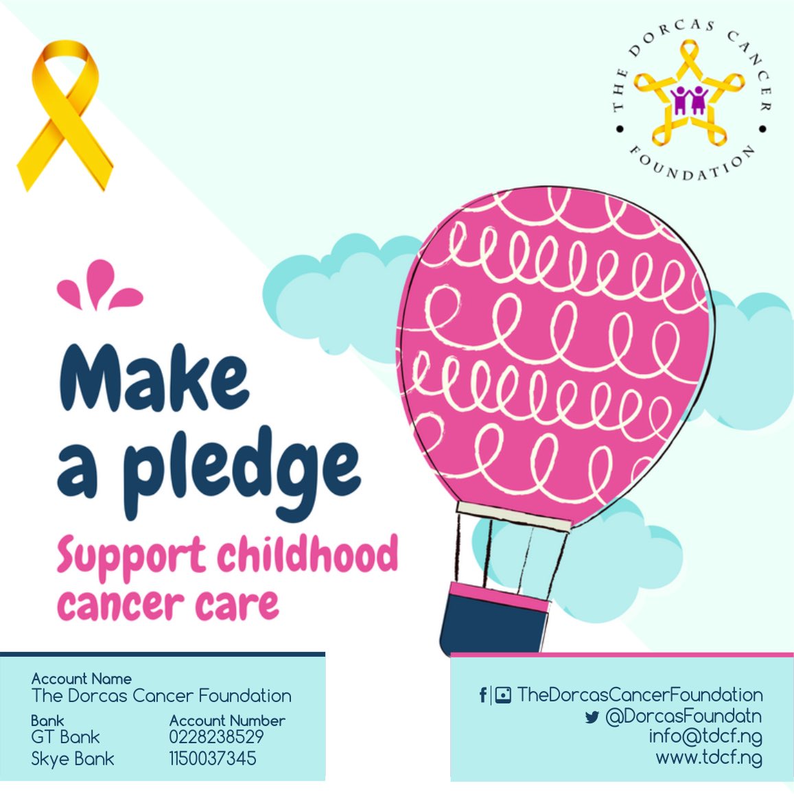 DorcasCancer's tweet photo. Make a Pledge today to support Childhood Cancer care. Your pledge can go a long way.
#childhoodcancercare
#support
#pledge
#doingitforkids https://t.co/UiR3DPTdiz