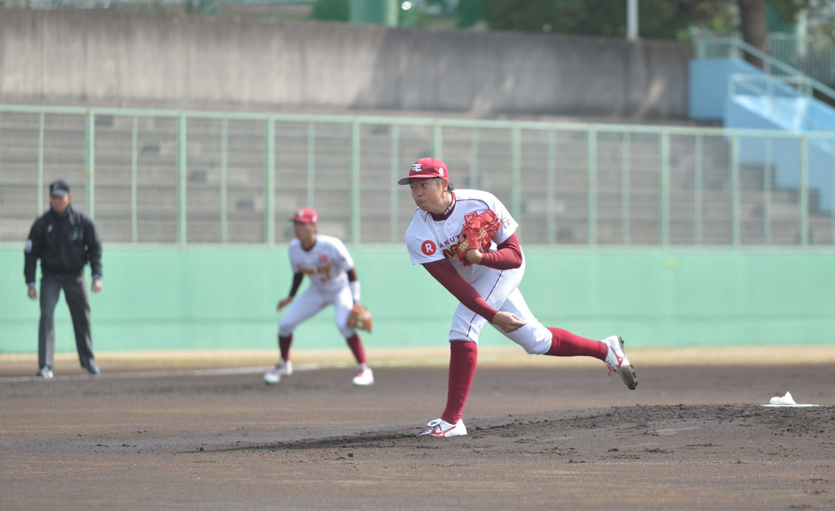 nikkan_tohoku's tweet image. 楽天戸村健次投手が復活への第一歩を踏み出しました。２軍の春季教育リーグ・ヤクルト戦に先発。昨年８月の右肘クリーニング手術後、初めての先発を５回５安打４失点で終えました。最速は１４５㌔で、球数は87。「ひとまず投げ切れたのが良かった」と話していました。　#楽天イーグルス　#戸村健次