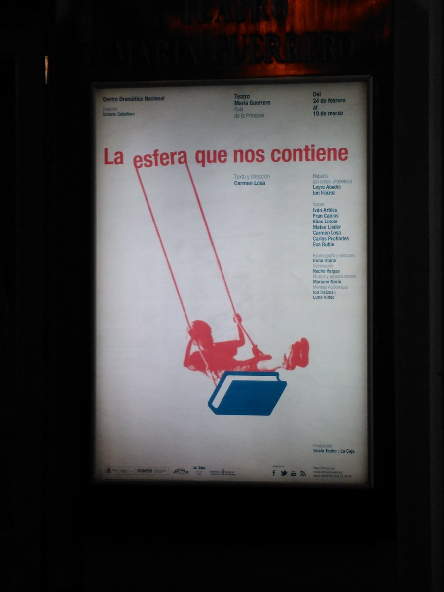 Que maravilla asistir a la obra "La esfera que nos contiene", todo el mundo debería poder disfrutar esta pequeña joya.Dos actores mayúsculos