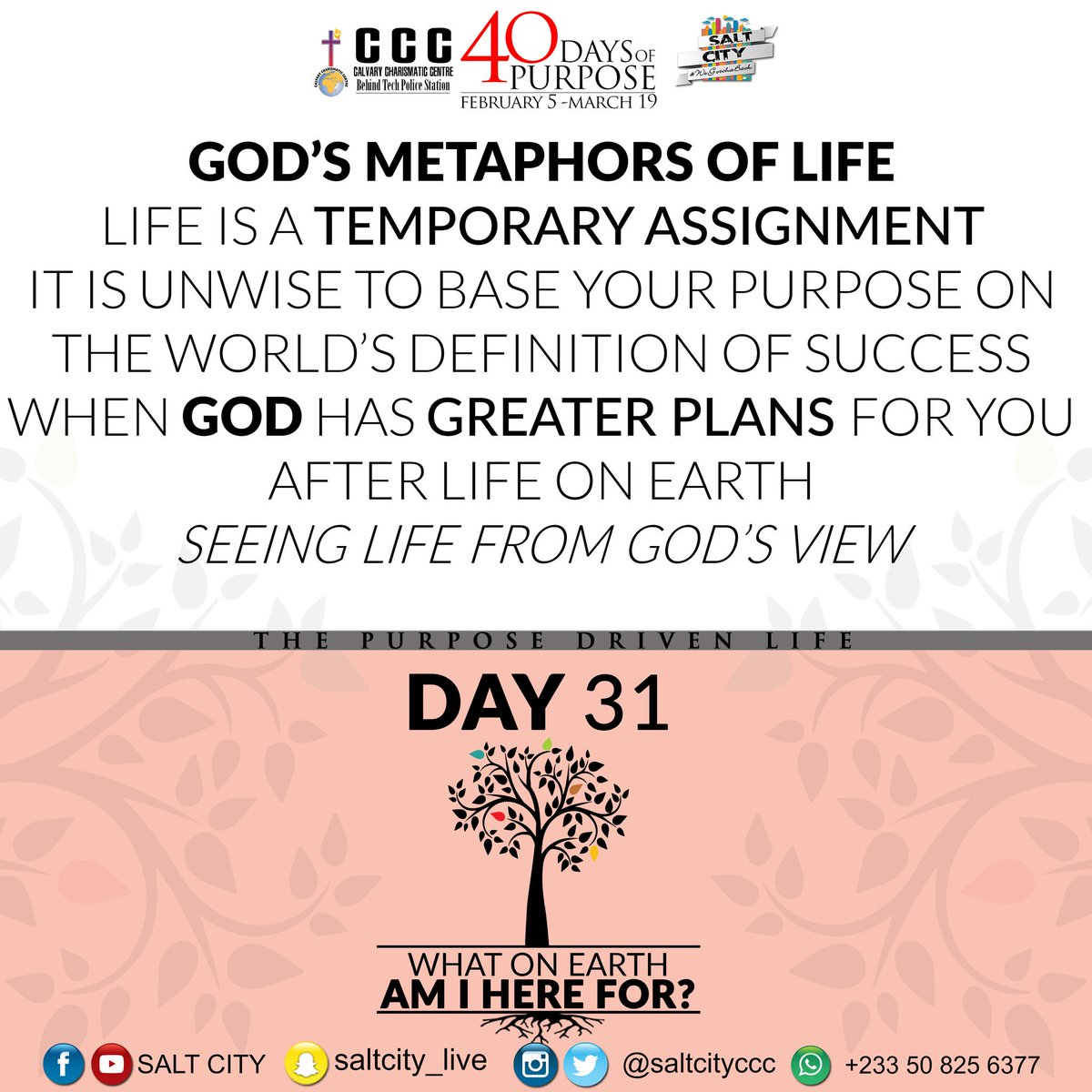 saltcityccc's tweet photo. #purposedrivenlife #fortydaysofpurpose #ccc #knust #gcuc #kstu https://t.co/l87VdXsXjs