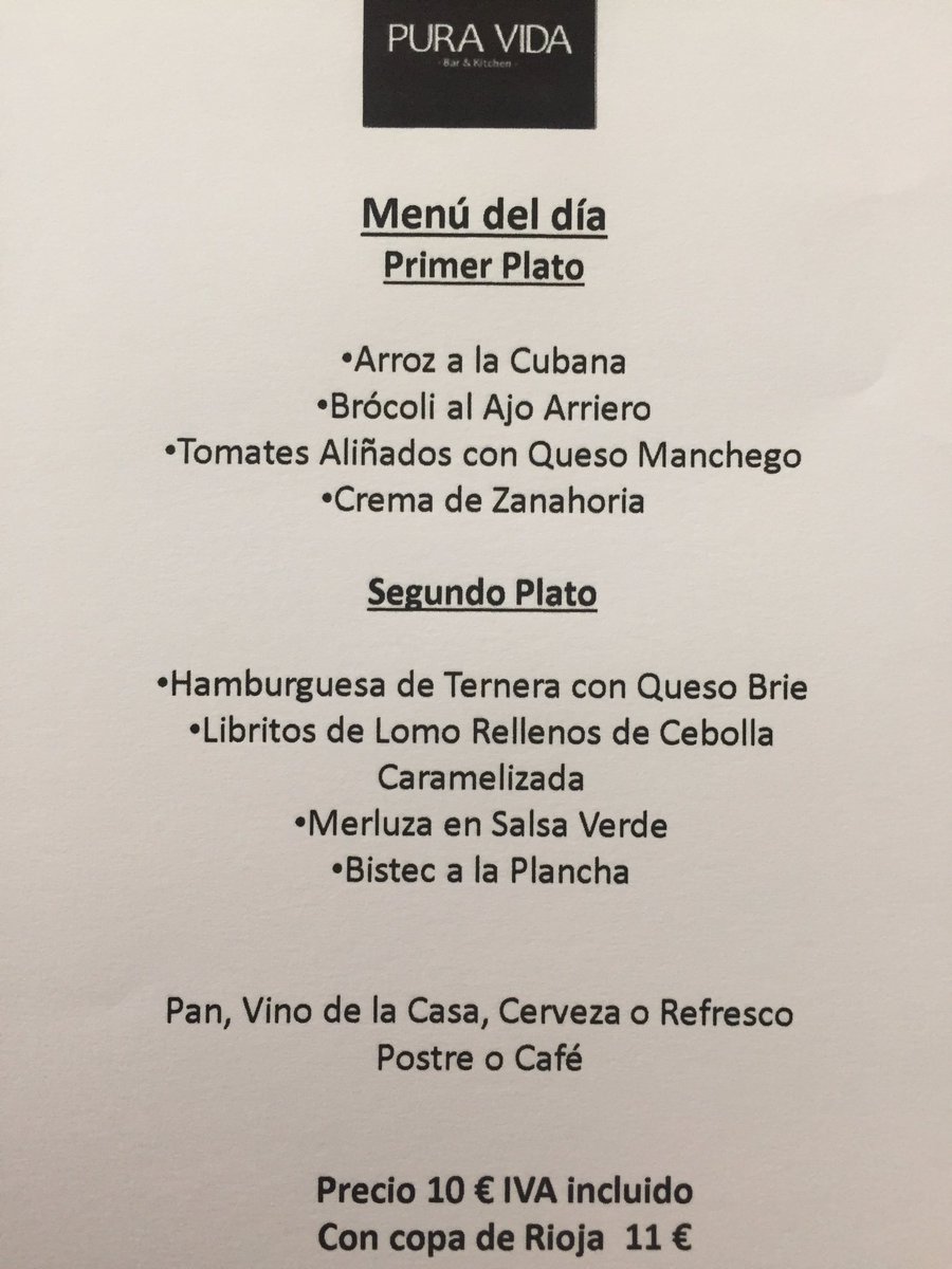 Hoy en #puravida#menu#trescantos