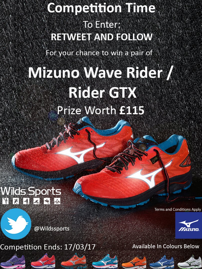 Wildssports's tweet photo. Competition Time! We are giving away a pair of Mizuno Wave Riders. Just RT &amp; Follow for your chance to win #Competition #giveaway https://t.co/X5GDBy1oLG