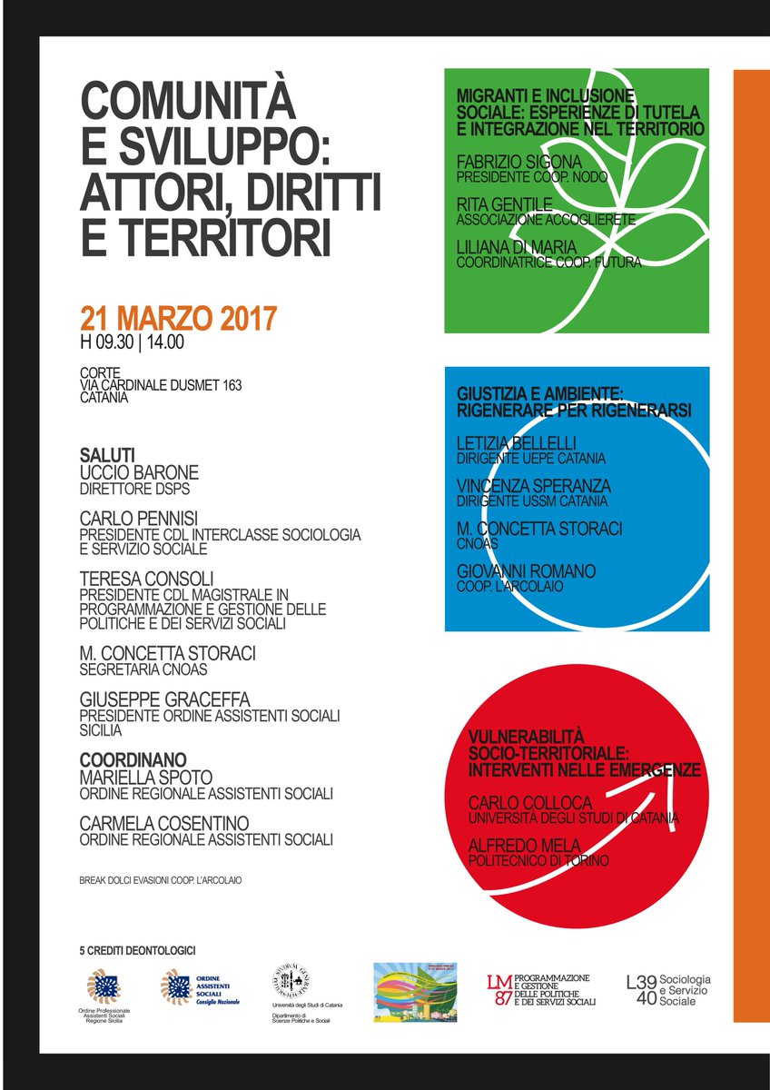 LaPoSS_Unict's tweet photo. Giornata Internazionale del Servizio Sociale | 21 marzo 2017 #internationalworkday #catania @crlpennisi @mtconsoli @mpiacastro @Open_Sociale https://t.co/X6i2WEvHF5