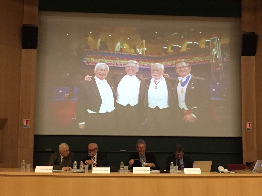 thyphule's tweet photo. En photo et en live, les Nobel Chimie 2016 à Strasbourg https://t.co/IZqiQKAtoA
