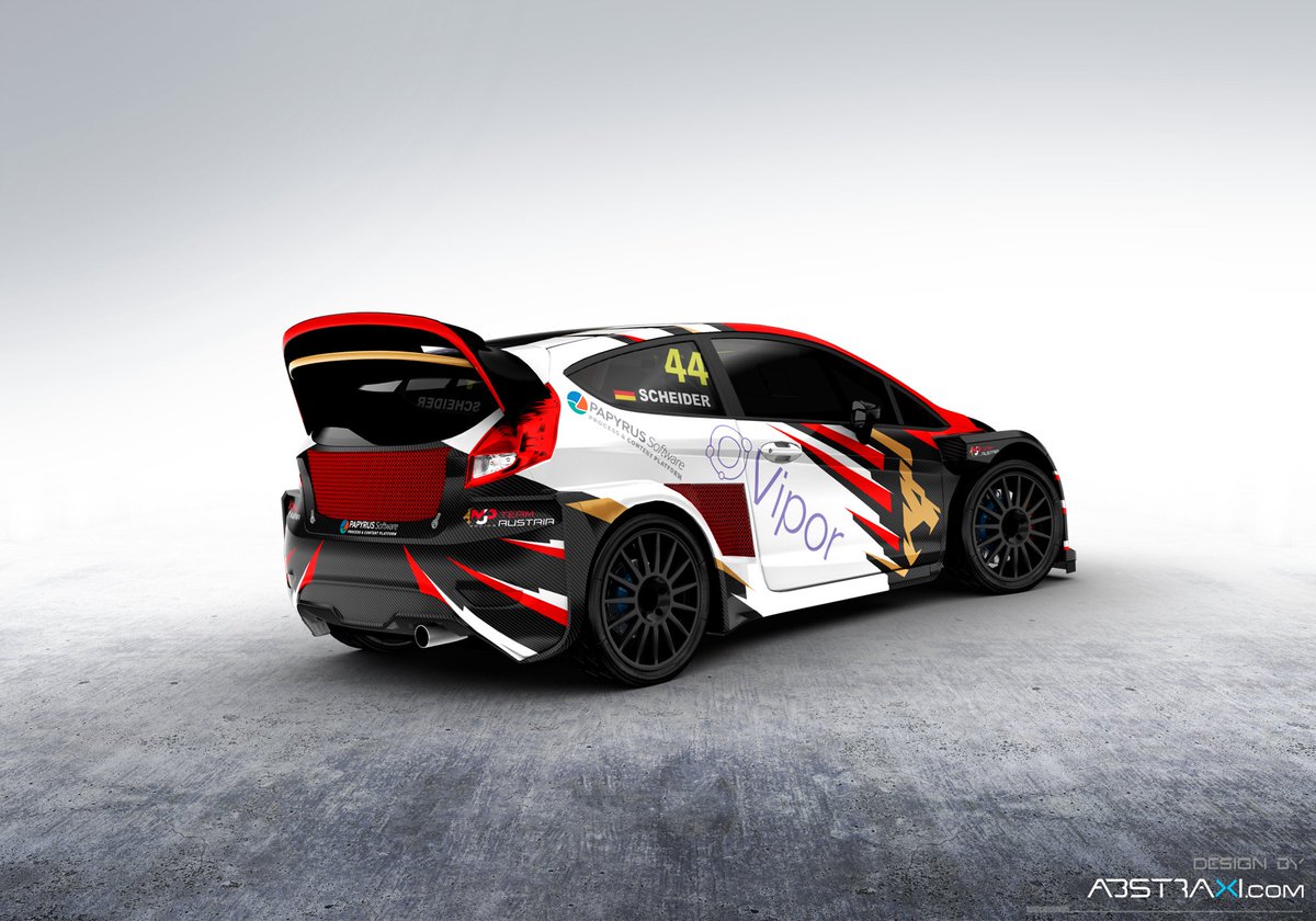WorldRXTeamAUT's tweet photo. Here they are! We proudly present our liveries for the 2017 FIA World Rallycross Championship. @ScheiderTimo @Erikssonkev  #mjpracing https://t.co/0MqBwDBDim