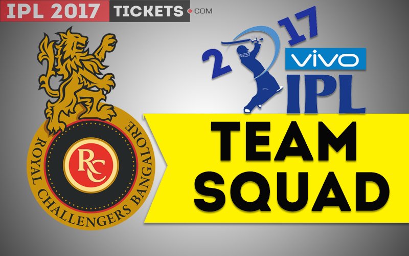 ipl2017tickets's tweet photo. #RCB (#RoyalChallengersBangalore) Full Team Squad After #VivoIPL2017 Auction - https://t.co/9p70k2Kdwc @IPL @Vivo_India https://t.co/lCdP9K2yKL