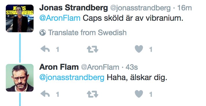 TSKNAS's tweet image. Aron sa att Captain Americas sköld var gjord av adamantium. 
Haha, vilken jävla sopa.