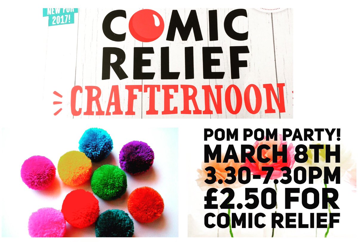 SmokeyJoesChelt's tweet image. Our #Crafternoon is this Weds @SmokeyJoesChelt
We're having a #pompomparty ! #Cheltenham #comicrelief @trudiprice4 #WDYT @CheltWithKids