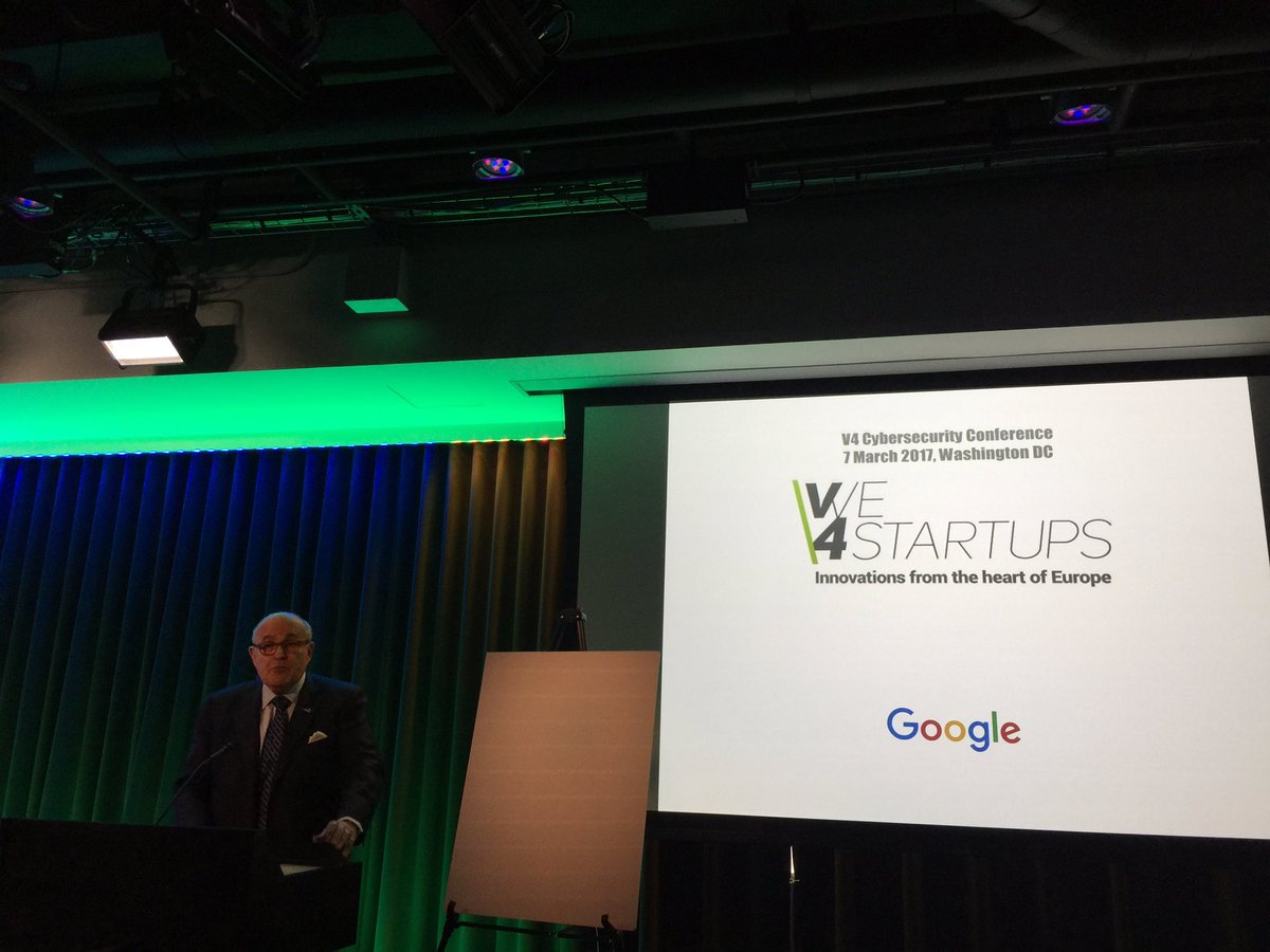 Mayor <a href="/RudyGiuliani/">Rudy W. Giuliani</a> explaining Cyber Security at V4 Cybersecurity Conference in Washington.PRV&amp;GOV must cooperate. <a href="/AutentiPL/">Autenti</a> learns a lot!