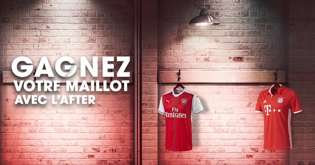 AfterRMC's tweet photo. [JEU🏆] #ARSBAY L’After vous offre un maillot de chaque équipe grâce à @footcenter_fr. RT en indiquant Arsenal ou Bayern en commentaire 🙏⚽️ ! https://t.co/7wTn41U9mo