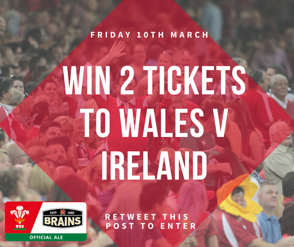 brainsbrewery's tweet photo. #Competition Win 2 tickets to @WelshRugbyUnion v @IrishRugby at Principality Stadium on Friday. Follow and Retweet to enter! #RBS6Nations https://t.co/EpO50ZoRt1