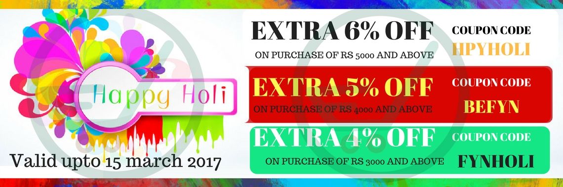 fynkart's tweet photo. Holi Dhamaka Only on @fynkart.com
Now Make your Holi more Colorful with fynkart
Extra Off 6%, 5% and 4% on purchase above 5000,4000 and 3000 https://t.co/FR8fXNaAJ0