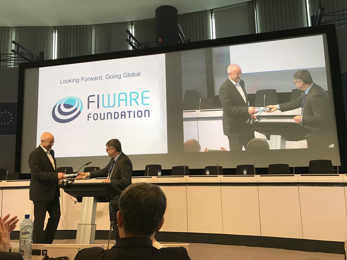 FundingBox's tweet photo. @FundingBox is today at #FIWAREOpenDay, where @FIWARE was handed by EC to FIWARE Foundation, which has a new platinum member: @NEC. π· https://t.co/OI1UEuhTmR