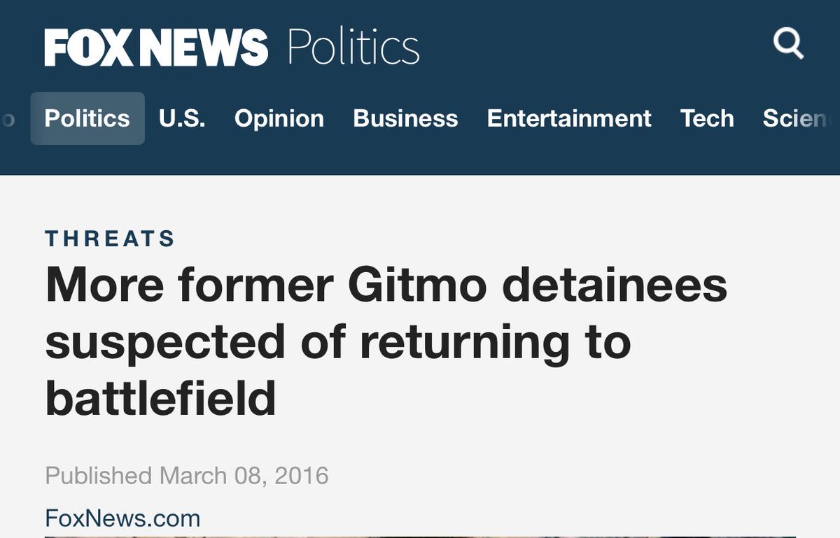 JordanUhl's tweet photo. Trump's Gitmo tweet is a boldfaced LIE. 

111 prisoners released under GEORGE BUSH returned to the battlefield https://t.co/rOpYog3177