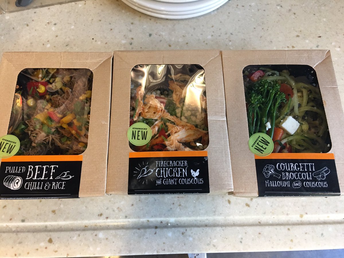 sbuxharrogate's tweet photo. It's lunchtime! Come and try our new hot boxes #pulledbeefchillirice #firecrackerchicken #courgettibroccolihalloumi https://t.co/squrDQ0HGB