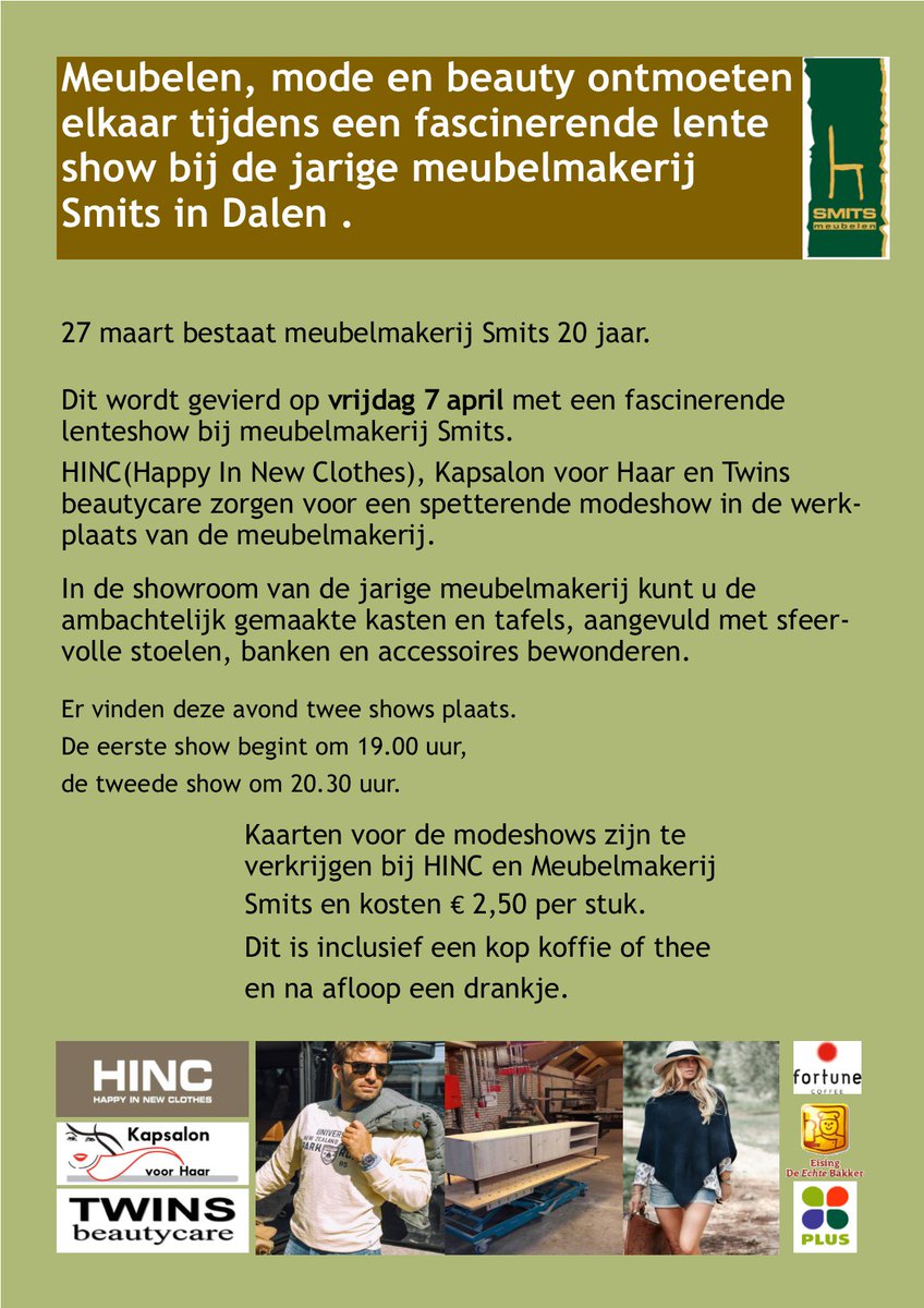 HINC_Dalen's tweet photo. #savethedate
#noteerdedatum

Toegangskaarten verkrijgbaar bij HINC en
Meubelmakerij Smits! https://t.co/giJWf0GUJj
