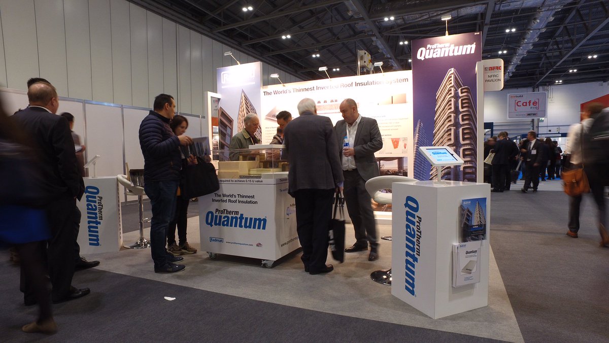RadmatOfficial's tweet photo. Join us @ProThermQuantum #BBAcertified #invertedroofinsulation at @Ecobuild_Now Stand D110 - until Thursday, at @ExCeLLondon. https://t.co/fo601kTVu2