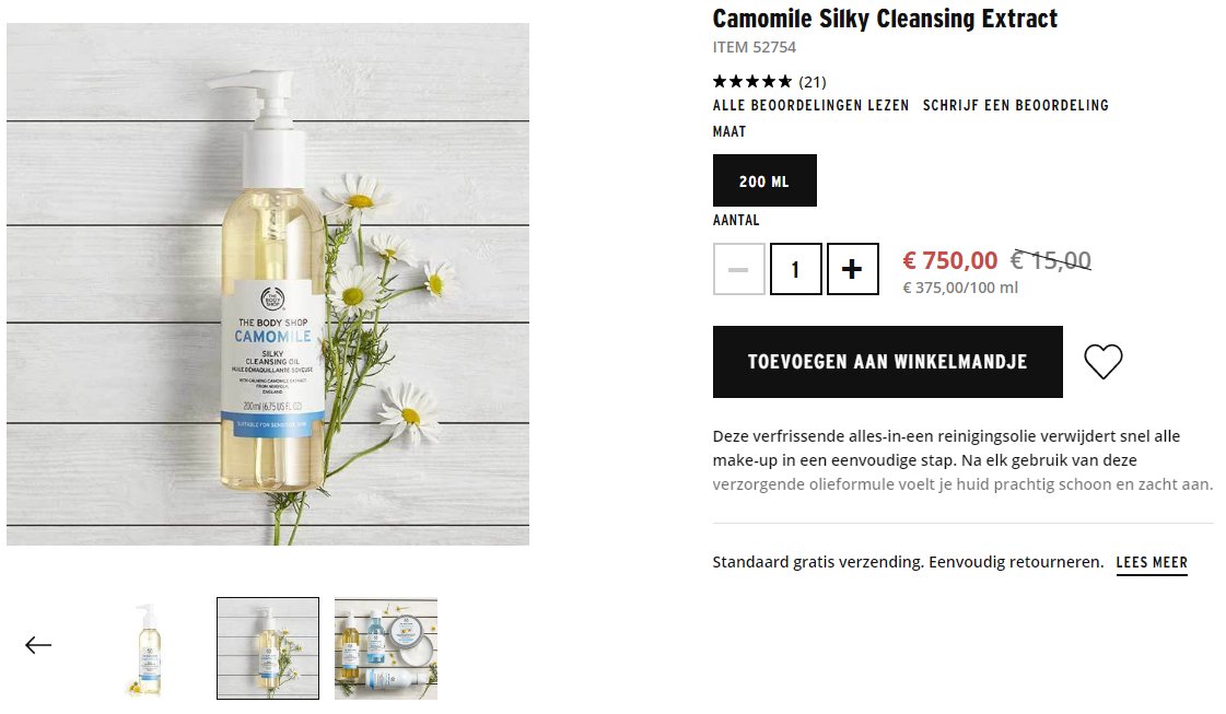 MandySharon's tweet photo. @TheBodyShopNLD een hele fijne cleanser, maar denk dat deze prijs niet klopt op jullie website? haha! :) https://t.co/SDddoqgWuy