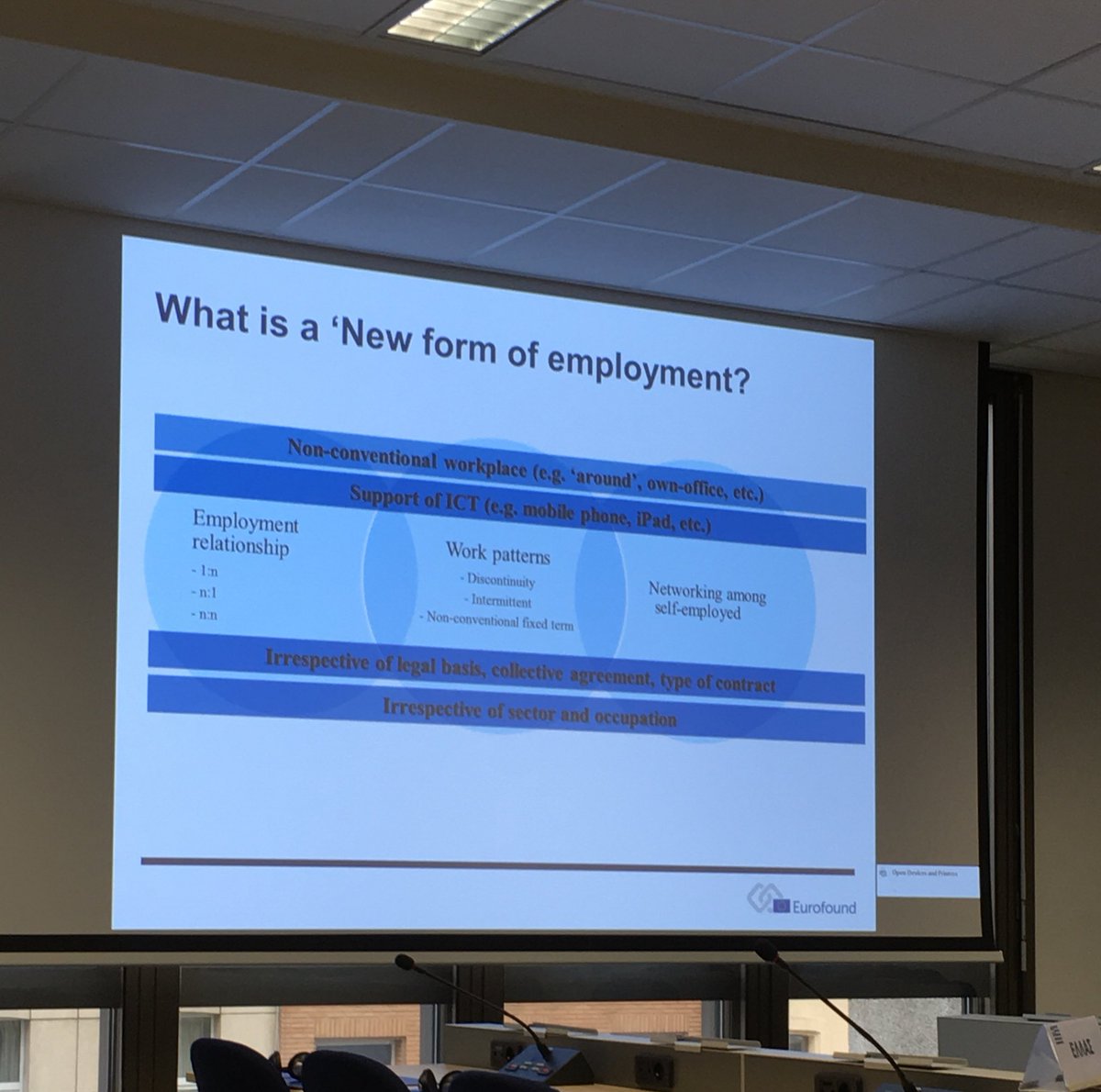 ericajanelee's tweet photo. Talking 'New Forms of Employment' with @eurofound at Social Dialogue for the Metal Industry #SDMET @industriAll_EU @CEEMET https://t.co/ZThLnhDXet