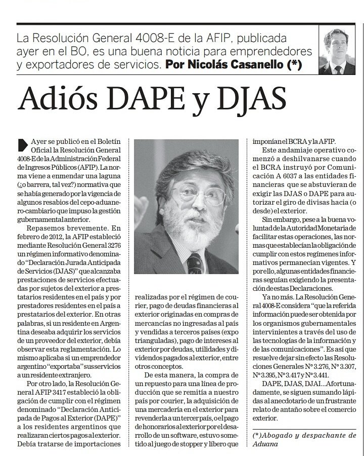 ncassanello's tweet image. Adiós a #DAPE y #DJAS. Otro vestigio del cepo que cae.

Artículo publicado hoy en El Economista @El_Econ.