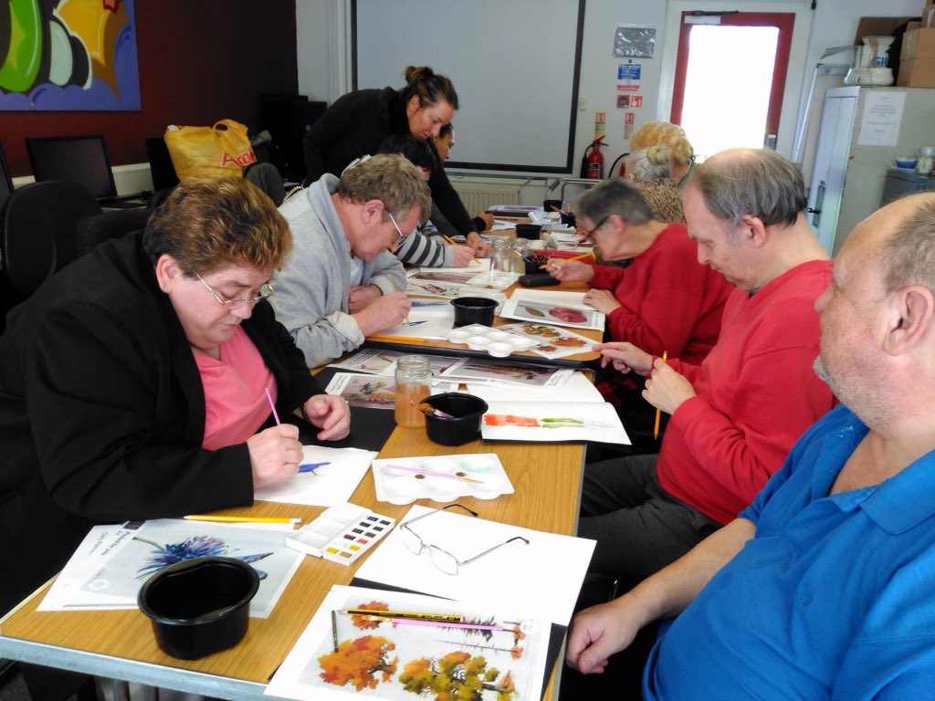 LBTimeBank's tweet photo. @LadybarnCC #timebanking Another lovely watercolour session thanks to Maria and Ladybarn Community Centre. Really enjoyable and relaxing https://t.co/sZkUT4pG1u