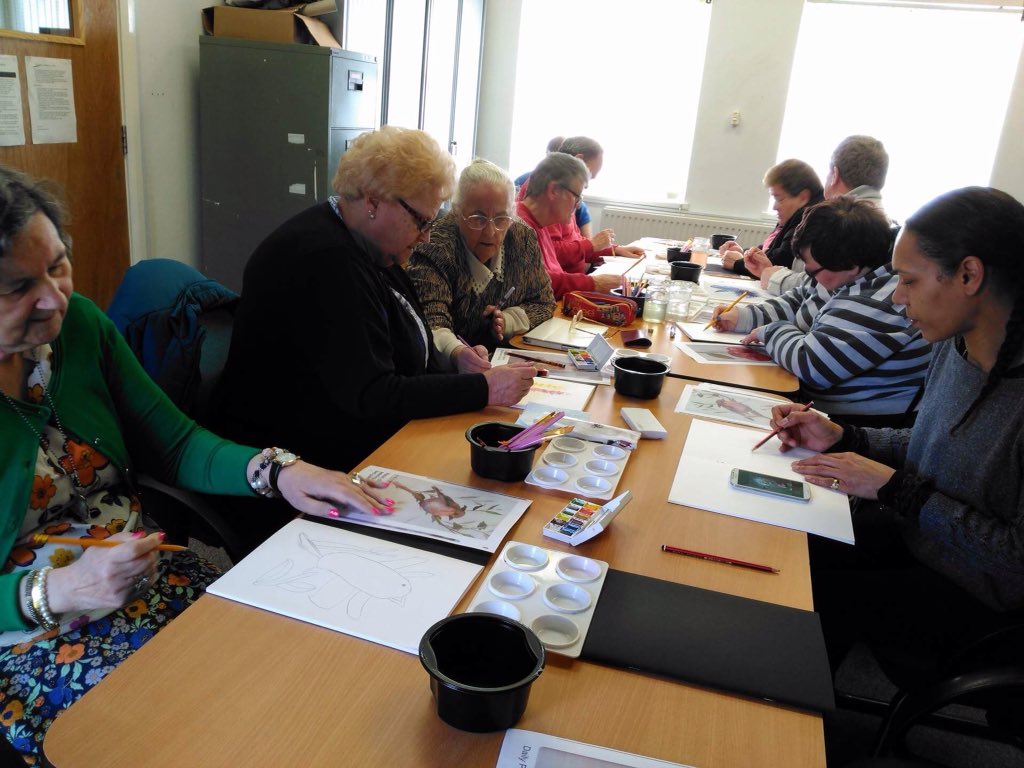 LBTimeBank's tweet photo. @LadybarnCC #timebanking Another lovely watercolour session thanks to Maria and Ladybarn Community Centre. Really enjoyable and relaxing https://t.co/sZkUT4pG1u