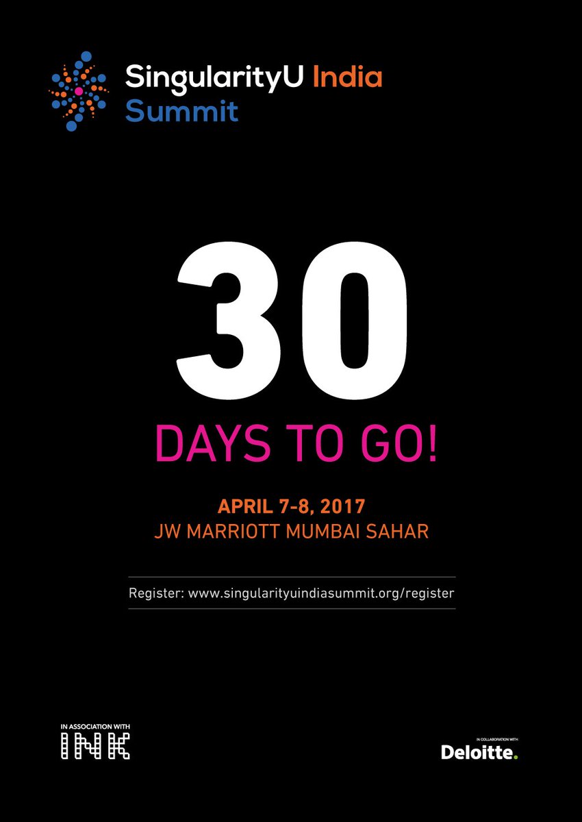 inktalks's tweet photo. Learn abt #exponentialtechnologies, #AI, #Robotics, #blockchain &amp; more from experts at @suindiasummit 2017 #ExpTech https://t.co/Qc9PRIEn2A https://t.co/rByFhH6hv1