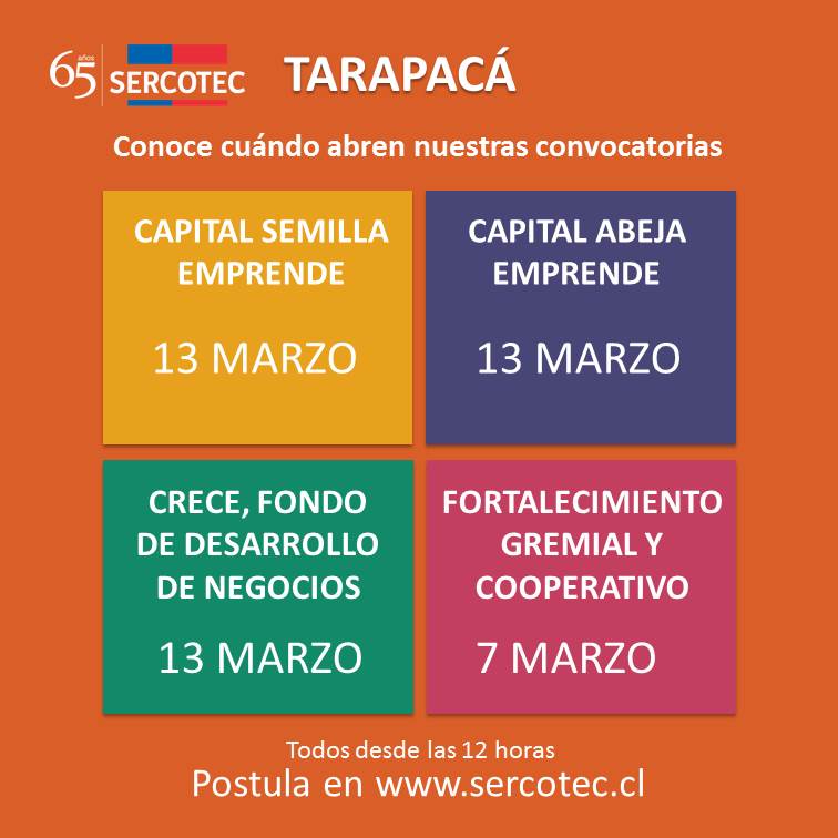 sercoteciquique's tweet photo. Atentos con las fechas de postulación! #Tarapacá, #Iquique, #Sercotec https://t.co/LKTArBhL6r