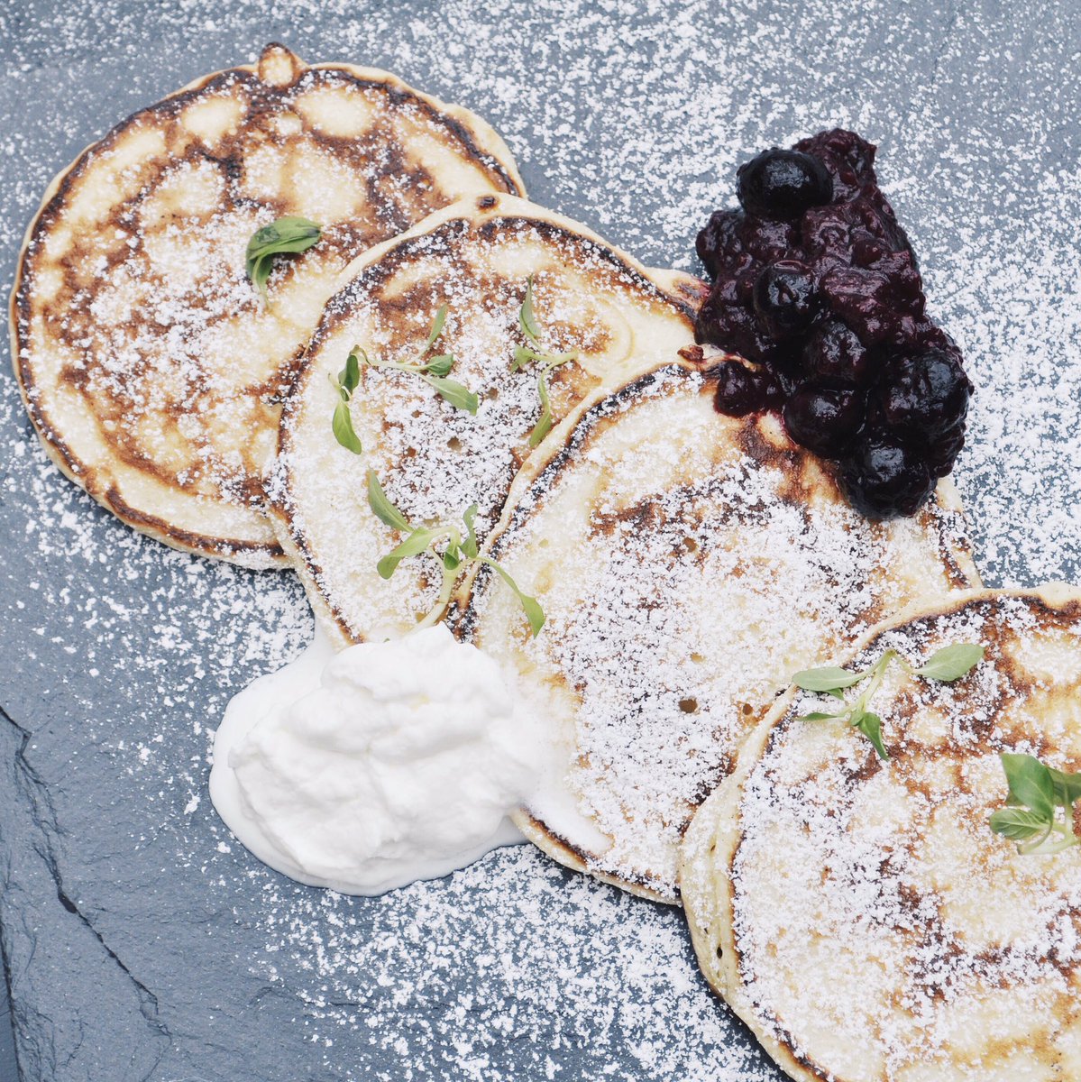 Get your #NationalPancakeDay started with pancakes at @biancaatdelano! 🥞🍓🍇 #worldofsbe #delano #miami