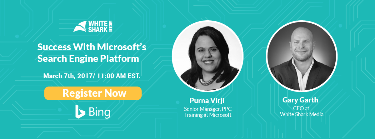 WhiteSharkMedia's tweet photo. We will be live tweeting our webinar about #Bingsuccess starting at 11 AM EST. Join us at https://t.co/IzLeopjKP2 for live updates! https://t.co/guHBgS1w0P