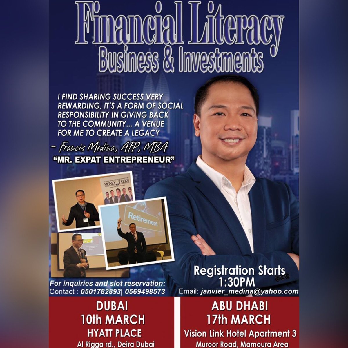 MrExpatEntrep's tweet photo. FREE Financial Literacy
Business &amp; Investment

DXB:MARCH10
Register:
https://t.co/F5gyWJGtlG

AUH:MARCH17
Register:
https://t.co/NeCJUGxUaj https://t.co/Jtm1TVK1Rw