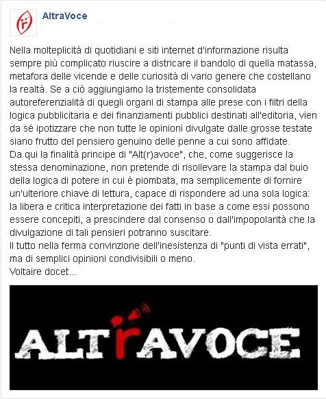 AltraVoceBlog's tweet photo. Ecco le nostre finalità. #Blog #AltraVoce #7Mar #Editoriale #Squadra #Verità https://t.co/O5Ccyigtqm