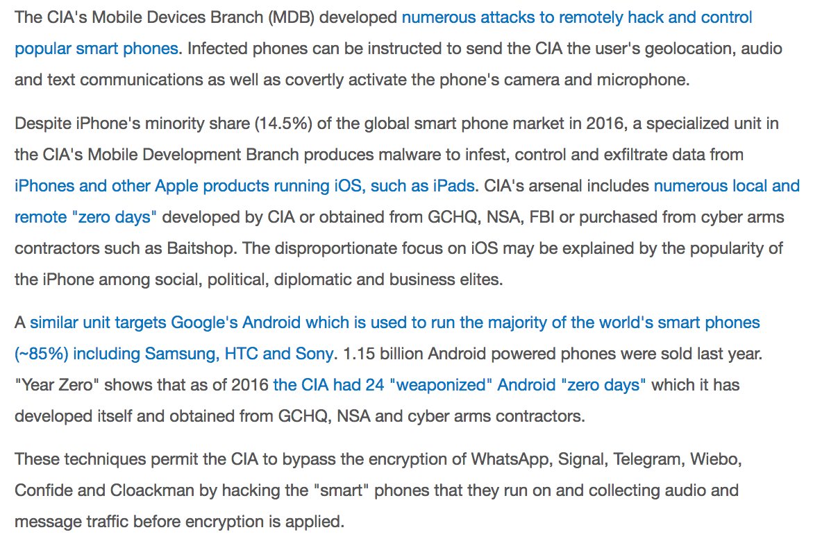 vault7: the CIA has a backdoor to everything and they lost control of it C6Uos44XEAAa7er