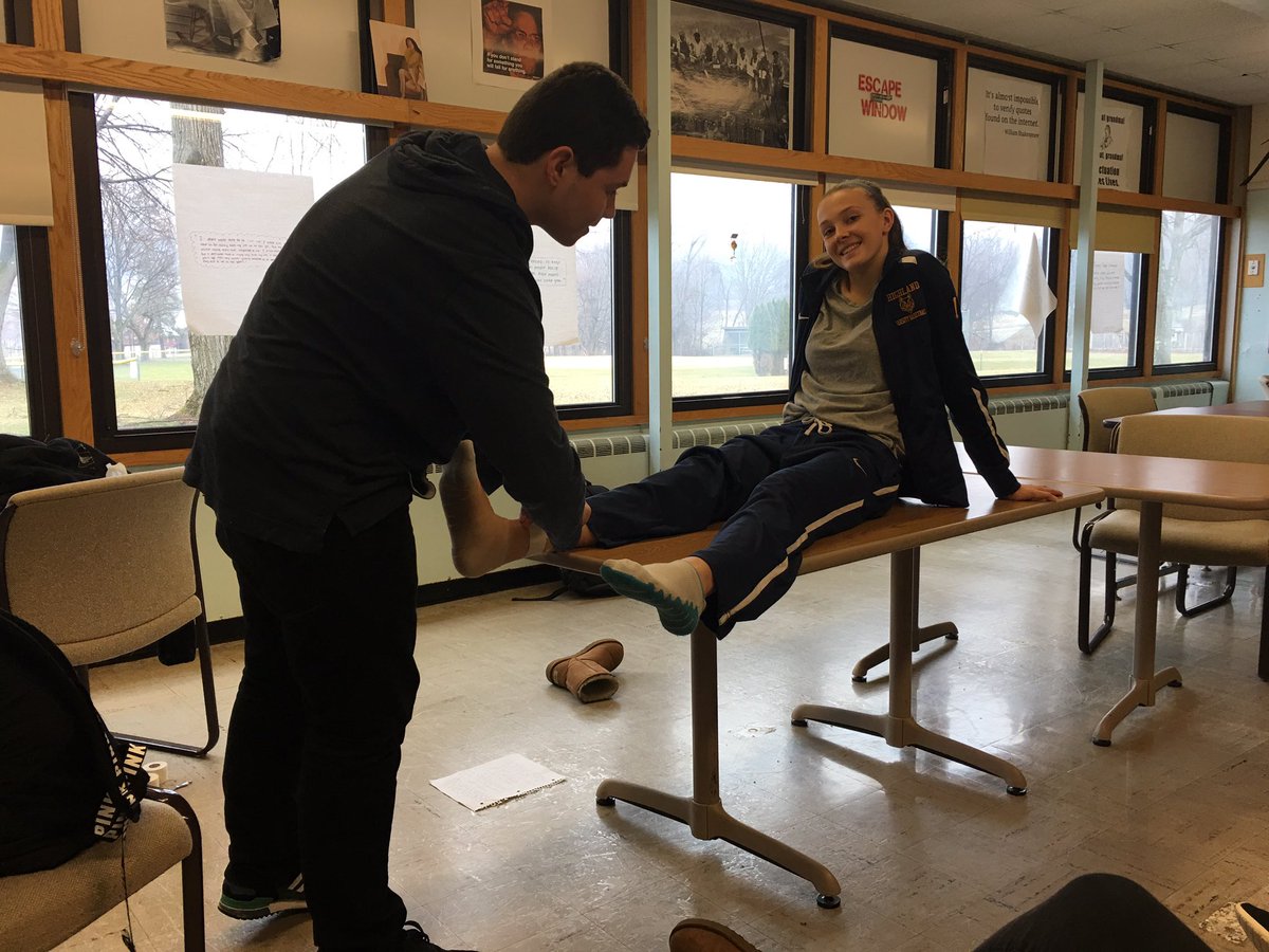 highlandspeaks's tweet photo. @Sammg22 getting taped and ready for today's big game. #huskynation https://t.co/BD4TXkrMxv