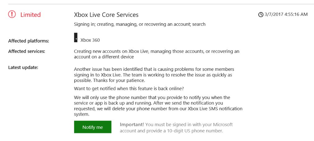 Dolke Bygge videre på Mellemøsten Xbox Support on X: "Update! If you are on Xbox 360 you may still see  lingering account issues. Other services should be good to go:  https://t.co/99xfLMWcZW https://t.co/d0XWVn5i6b" / X