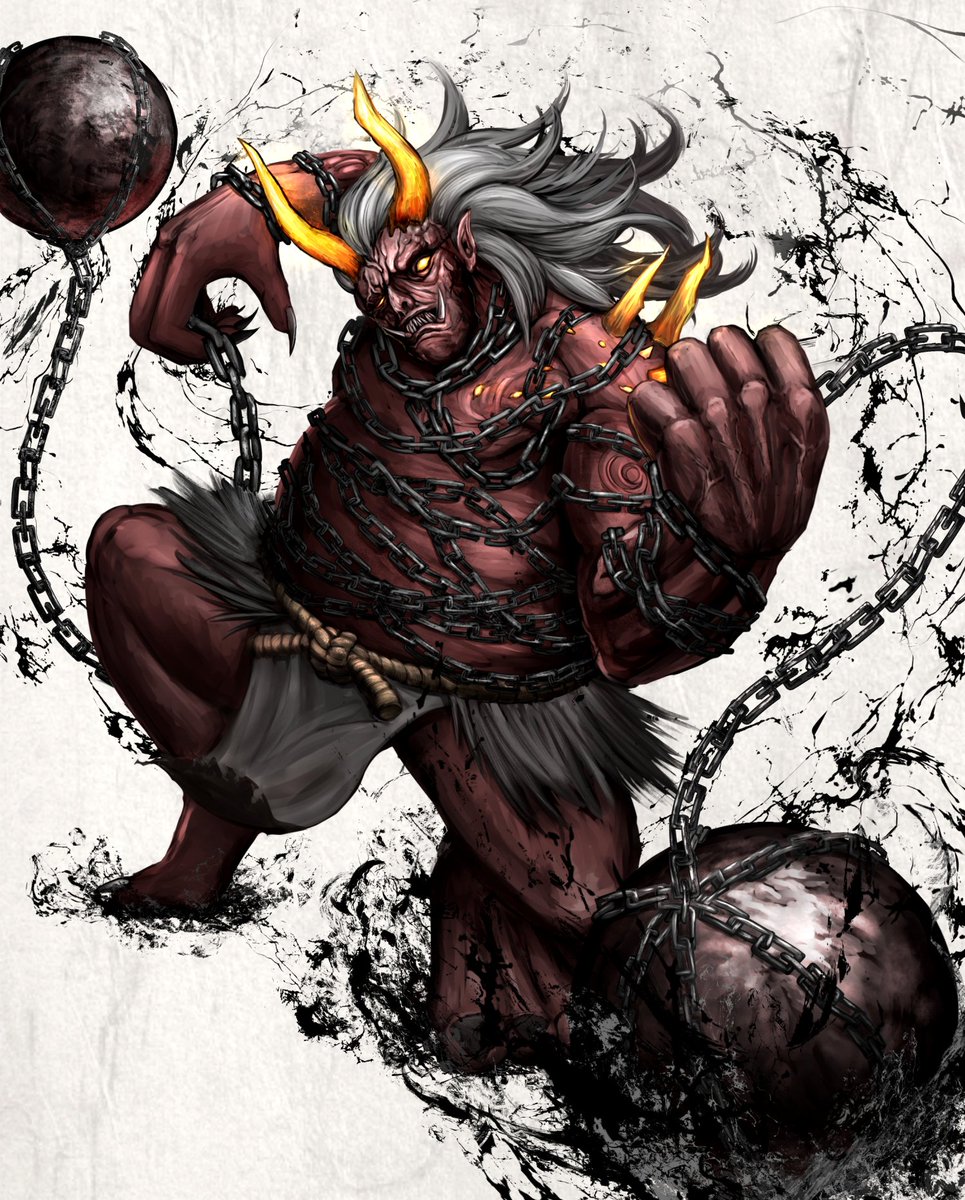 魚肉 Sca 仁王が面白かったのでおそらく自分以外描いていないであろう最初のボス怨霊鬼くんのイラスト W 仁王