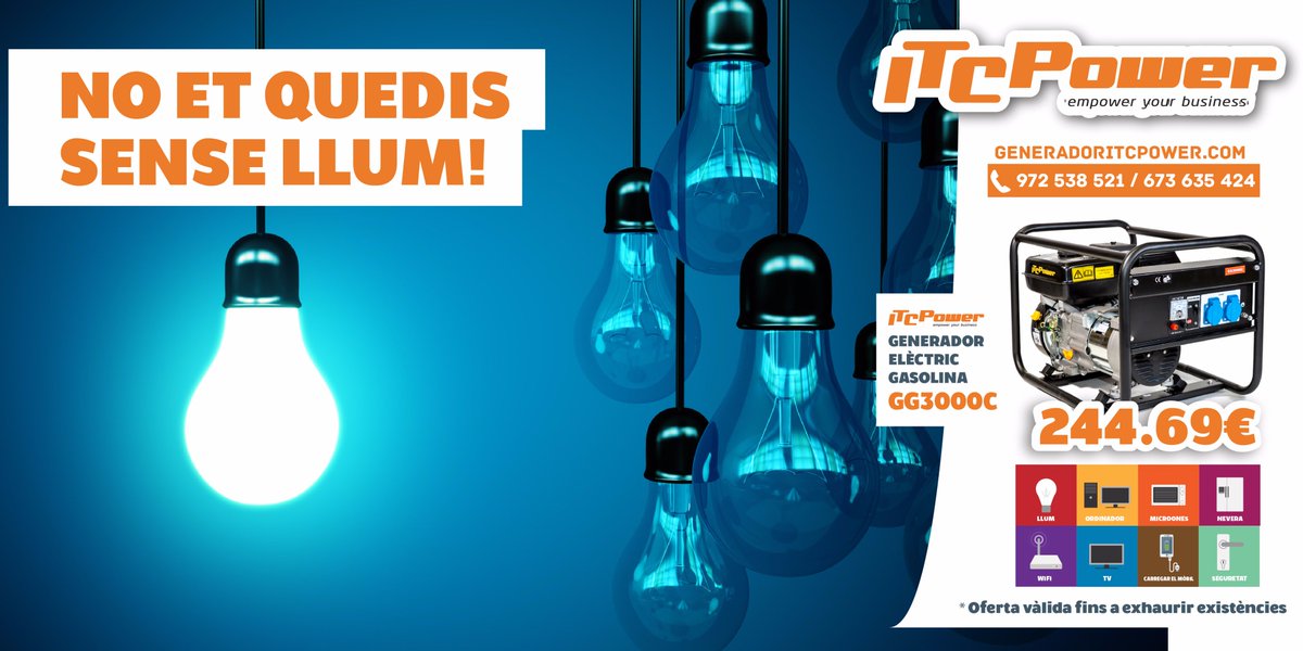 ITC_Power's tweet image. #generador @ITC_Power #no_et_quedis_sense_llum #Cambrils #apagonentarragona
