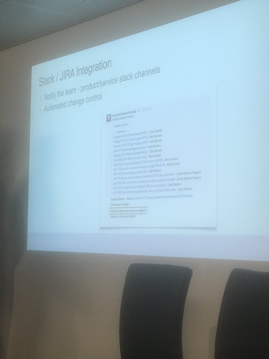 alimehdimir's tweet photo. #londondevops #thetelegraphengineering great talk by infinity work and they use slack to keep an eye on build and development process https://t.co/0CoejrN8Tw