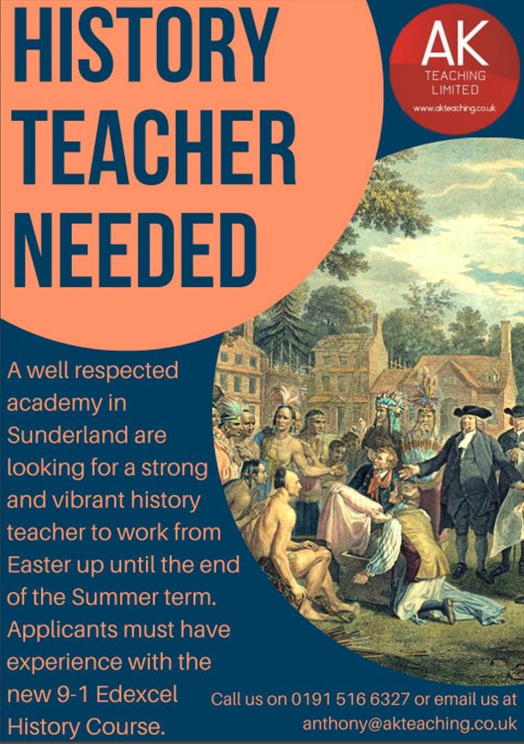 #history #teacher #historyteacher #recruitment #sunderland #northeast #jobsnortheast #northeast