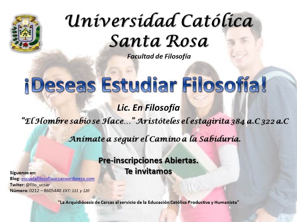 ucsardigital's tweet image. ¿Quieres estudiar Filosofía #? ¡Las preinscripciones estan abiertas!