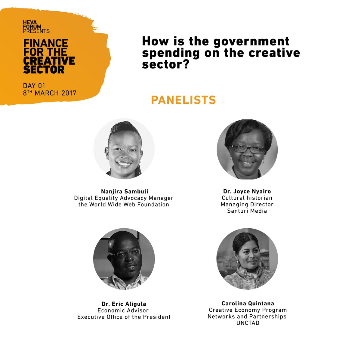 HEVAFund's tweet photo. Our first panel session of the symposium is about government spending on the creative sector! Join the conversation #HEVAForum #CreativeKE https://t.co/UOFcpdIW3w