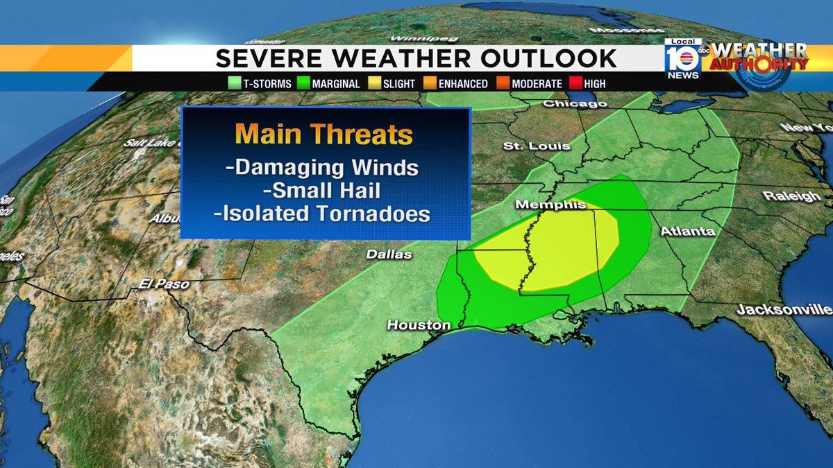 Severe weather expected again in the southeast https://t.co/KxVgOM8hk9