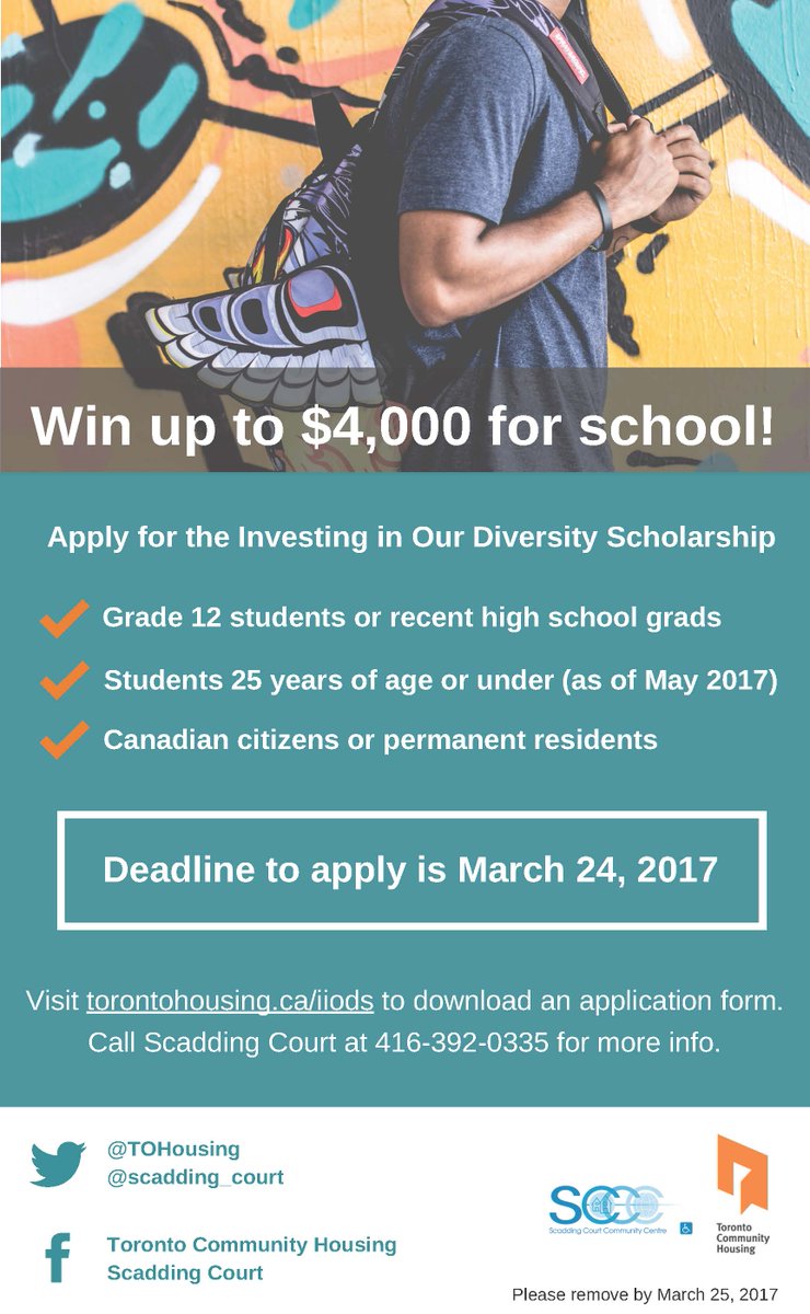 TOHousing's tweet photo. #TEACHERS: Know a student who could use some money for #school? Tell them about the #IIOD Scholarship &amp; their chance to win up to $4,000! https://t.co/eT1AuCSV73