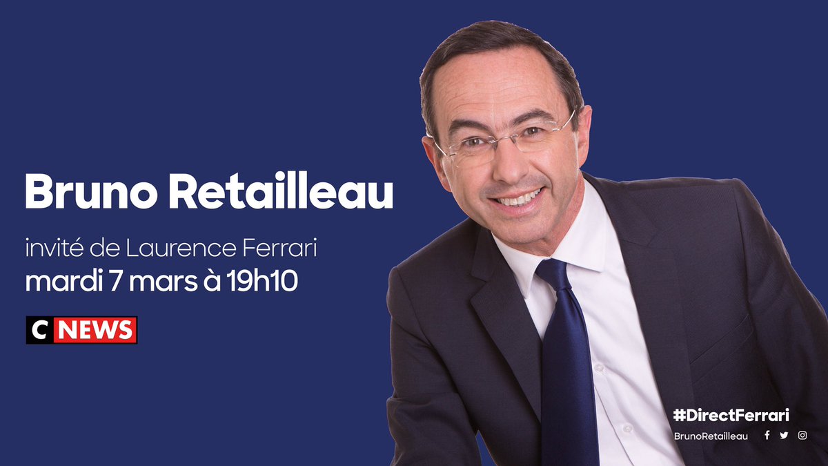BrunoRetailleau's tweet image. 📺 Je serai à 19h10 l'invité de @LaurenceFerrari sur @CNEWS. 
#DirectFerrari #Fillon2017🇫🇷
🔗cnews.fr/direct