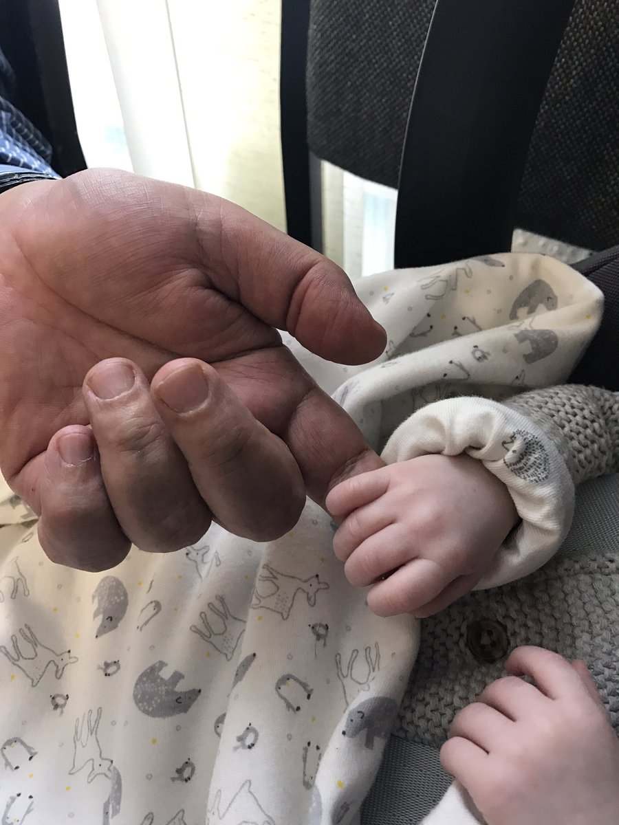 Mark_MELHC's tweet photo. #surprisevisitor Lovely surprise in the office today! Guess who is holding my finger?😄 https://t.co/fFox3FCdax