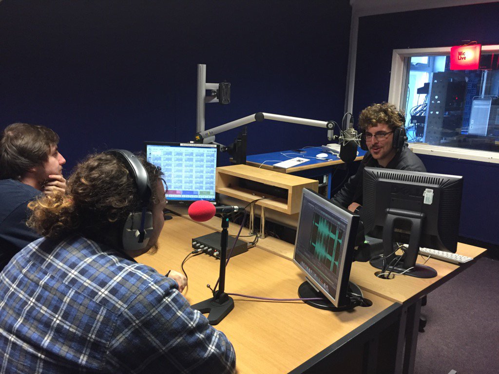 DJWrong's tweet image. Music Journalism students at Chester making radio magic!